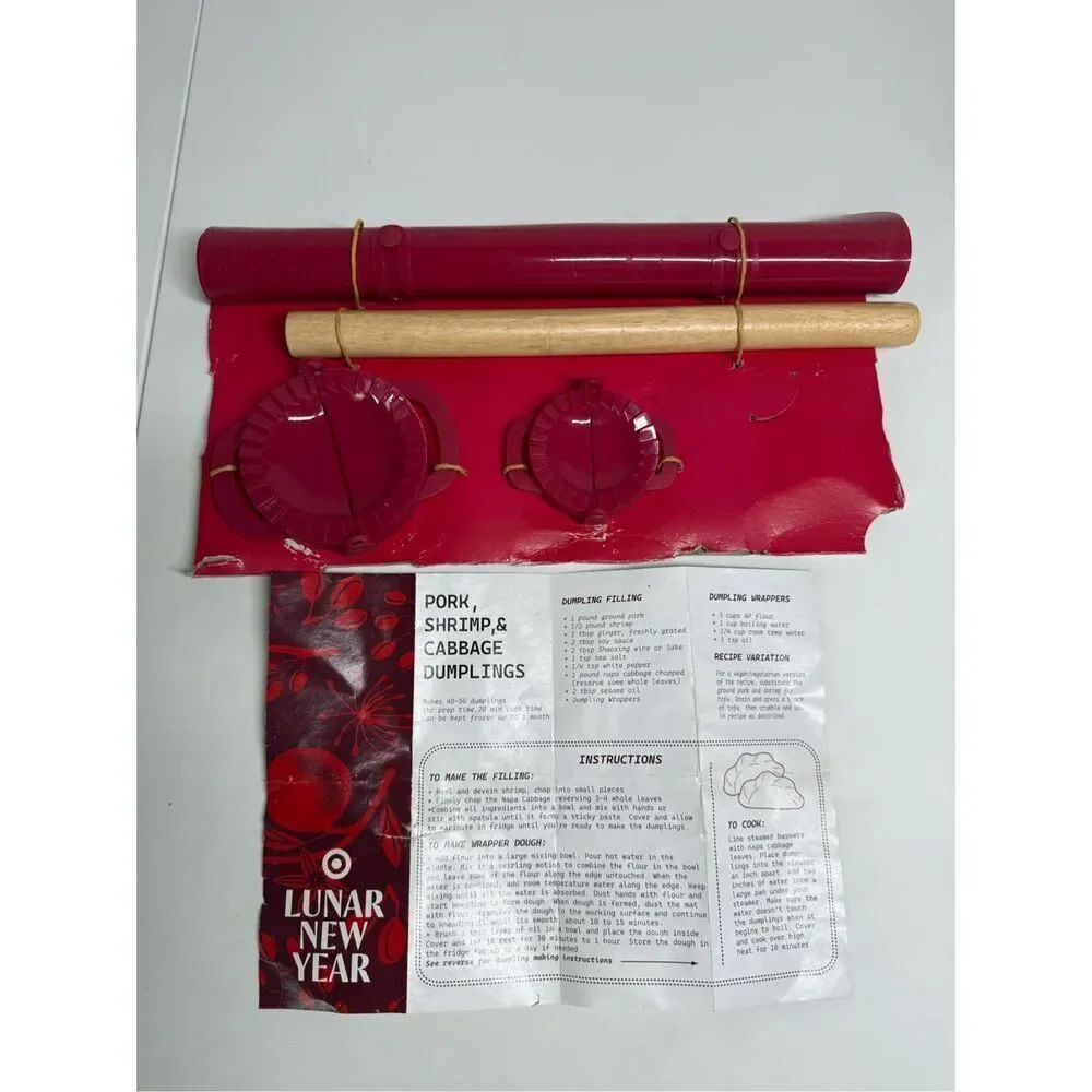New Dumping Making Kit Rolling Pin Silicone Mat 2 Dumpling Mold Tools No Box